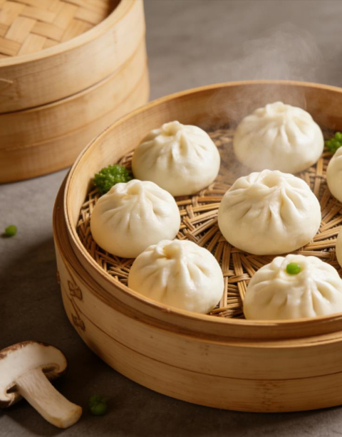 菌菇海鲜包子